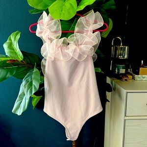Free People Pink Body Suit
